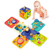 WIIBAAHO Montessori Sensory Busy Board Toys for Toddlers, Medium, Plastic, Gray/Black/Blue, Model G0126, Perfect Birthday Gift