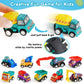 Duchong Prefilled Easter Eggs with Cars Toys for Easter Eggs Hunt,12 Packs 2.8 Plastic Eggs with Pull-Back Construction Vehicles