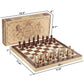 Amerous Chess Set, 12'X12' Folding Wooden Standard Travel International Chess Board Game Set With Magnetic Crafted Pieces For 2 Players