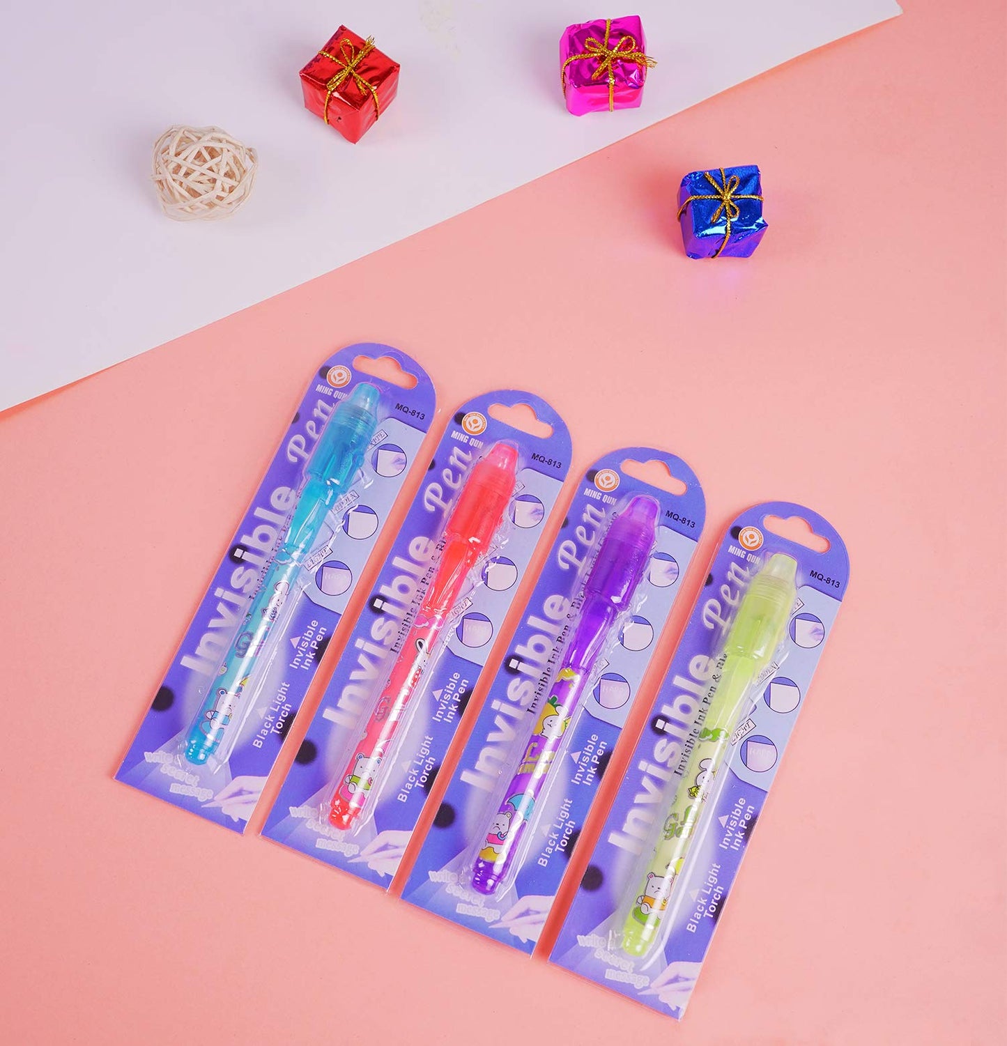 Vovru Invisible Ink Pen 24Pcs Spy Pen With Uv Light Magic Marker Kid Pens For Secret Message And Birthday Party,Writing Secret Message For Easter Day Halloween Christmas Party Bag Gift