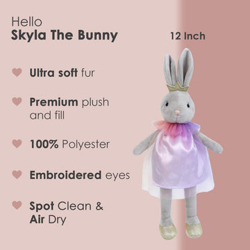 Mon Ami Skyla The Bunny Stuffed Doll - 12'', Soft & Cuddly Plush Animal Doll, Use As Toy Or Room D  Cor, Easter For Kids Of All