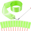 Hiunicorn 12Pcs Green Dance Ribbons Party Favors For Girls Rhythmic Gymnastics Ballerina Birthday Party Streamers Decoration, Kids Circus Carnival Ribbon Silks Sticks Wands