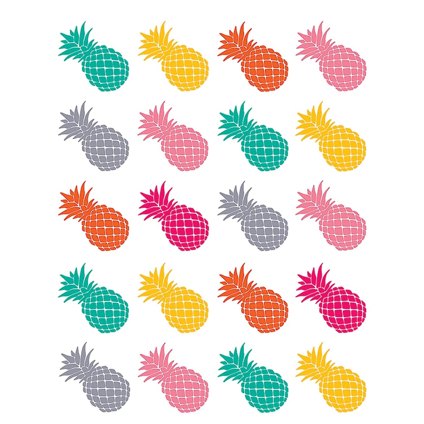 Teacher Created Resources Tropical Punch Pineapples Stickers, 120/Pack, 12 Packs (TCR2158-12)