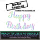 Katchon, Large Iridescent Happy Birthday Banner - Pre-Strung, 10 Feet | Holographic Happy Birthday Decorations | Happy Birthday Sign For Iridescent Party Decorations | Unicorn Birthday Decorations