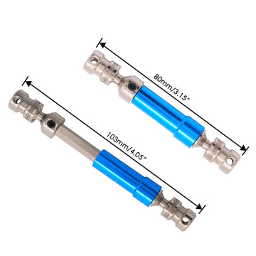 2PCS Treehobby Aluminum Alloy Universal Rear Drive Shaft Upgrade Accessories Compatible with Wltoys 12428 Fly fy-03 1/12 RC Car