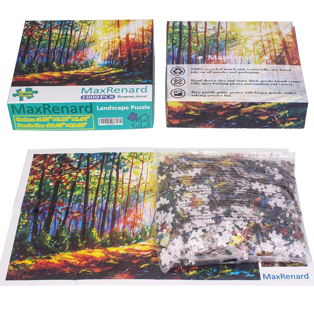 MaxRenard Game Jigsaw Puzzle 1000 Pieces for mature-themed Scenery Gorgeous Forest Challenge Toy Pieces Fit Together Perfectly