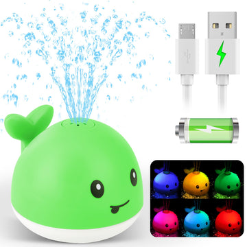Gigilli Baby Bath Toys, Light Up Bath Toys For Kids 1-3 Babies 6-12 12-18 Months, Whale Sprinkler Spray Water Pool Bathtub Toys Toddlers Infant 1 2 3 4 5, Baby Shower Newborn Valentines Day Gifts