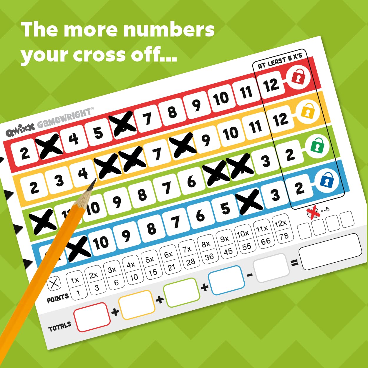 Gamewright Qwixx Dice Rolling Game, Multi-colored, Cardboard, 5", Ages 8+, 2-5 Players, Model 1201