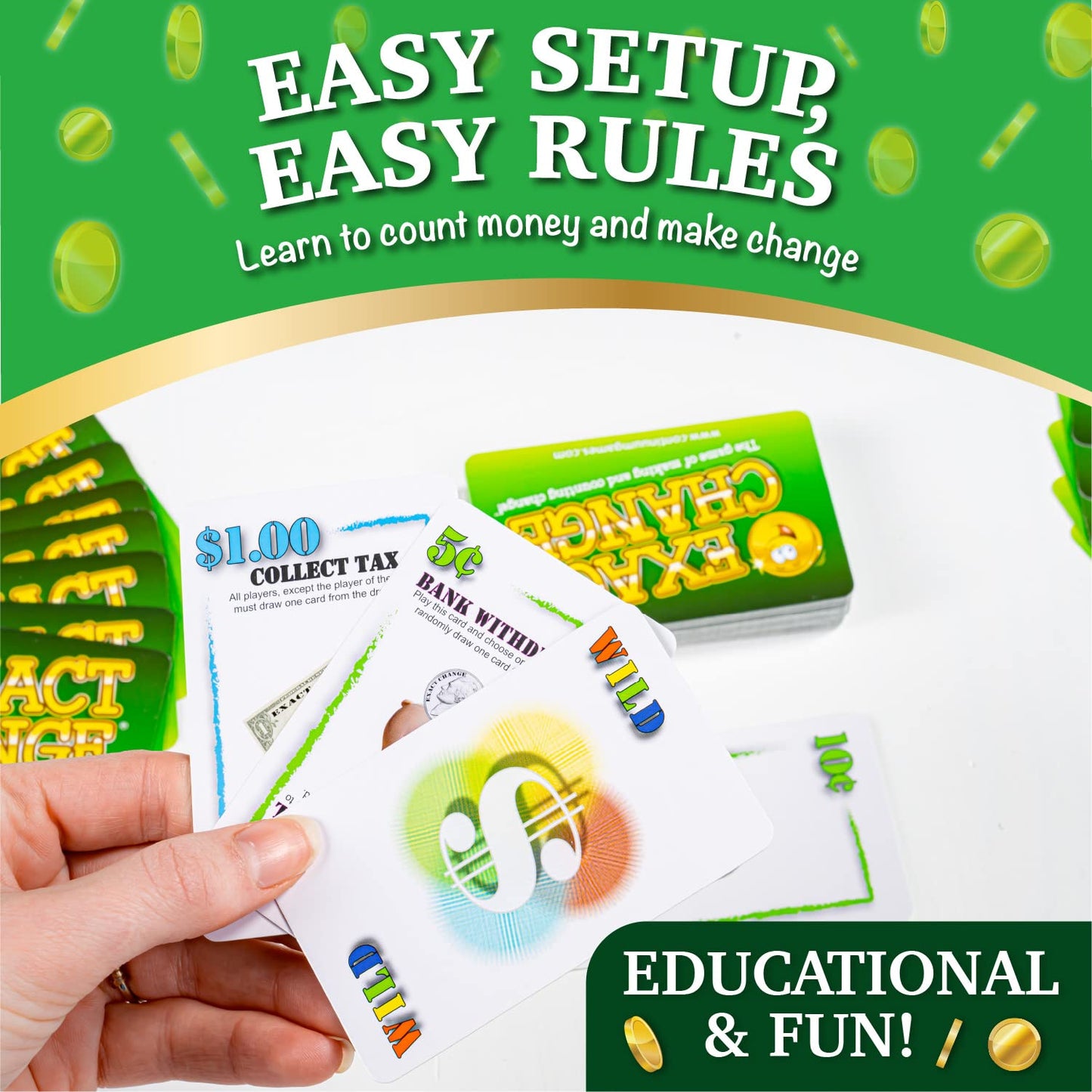 Exact Change Card Game - Educational Money Counting Game For Kids
