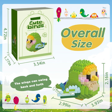 Parrot Micro Building Bricks Kits, Cute Bird Mini Building Blocks Set, Colorful Parrot Toy Educational Creative Model Building,