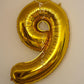Paticool Gold Number 9 Balloon, 40 Inch Large Number Foil Mylar Balloons For 9Th Girl Boy Birthday Party Celebration Decorations