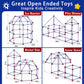 V-Opitos Fort Building Kits For Kids, 140 Pcs Stem Construction Toys, Christmas, Birthday Gifts For 4, 5, 6, 7, 8, 9, 10, 11, 12 Years Old Boys & Girls, Indoor & Outdoor Play Tent Activity