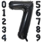 Paticool 40 Inch Black Number Balloon 7, Large Number Foil Balloons Mylar For Girl Boy Birthday Party Celebration Decorations Su