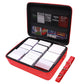 Ltgem Game Card Travel Case,Compatibility Taco Cat Goat Cheese Pizza/Skyjo/Uno/Playing Card Against Humanity And Other Game Cards,This Card Box Can Hold 3000+Game Cards (Outer Red+Inner Black)