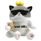 Cute Kitten Plush, Emotional Support Toy with Removable Sunglasses & Boba