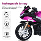 Tcaraiwen 12V Kids Ride On Motorcycle, Electric Kids Moped, Battery Powered Motorcycle For 3-5 Years Old, Pink
