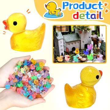 Jiuzhu 225Pcs Mini Ducks Glow In The Dark Ducks Mini Resin Ducks Luminous Tiny Ducks To Hide And Seek Pranks Micro Garden Landsc