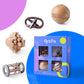 ActPo 4Pcs Wooden and Metal Puzzles Gift for Kids and mature-themed Educational Toys Office Toys 3D Unlock Interlock Assorted Brain Teasers Puzzles
