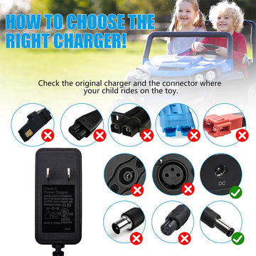 12V Battery Charger For Ride On Toys Car, Universal 12 Volt Battery Charger Class 2 Power Supply, Upgraded 12V Charger For Kids