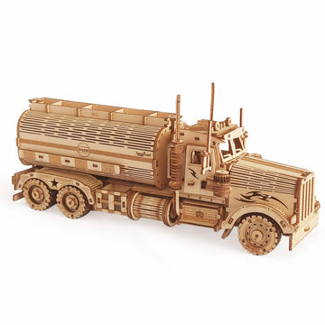 3D Wooden Puzzle - Wood Mechanical Tank Truck Model Kits - Coin Bank Crafts Model - Wooden Stem Diy Brain Teaser Puzzles, Birthday For Kids And Adults Teens Boys Girls
