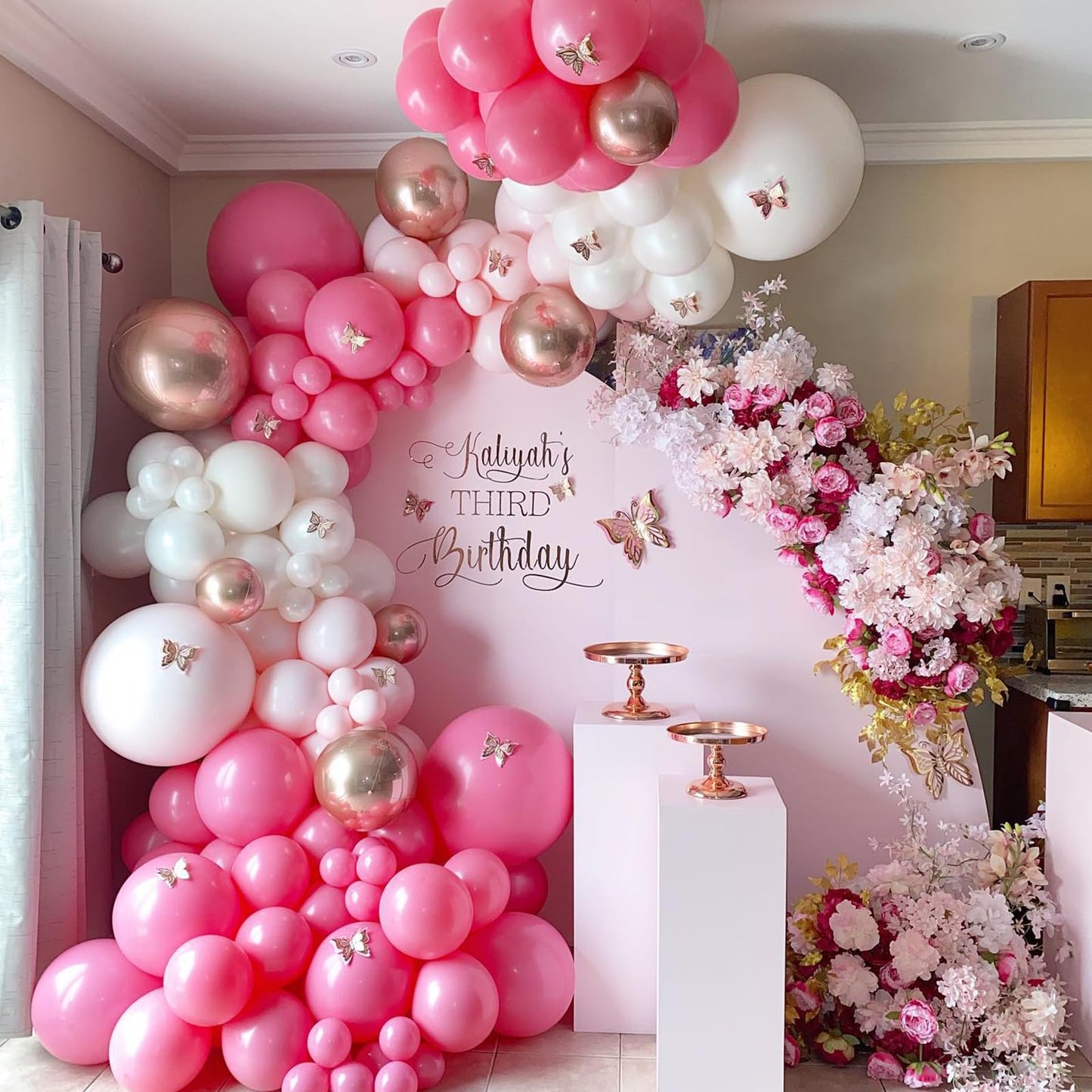 Pink Balloons, Pink And White Balloons, Pink Confetti Balloons Rose Gold Latex Balloons For Girls Birthday Baby Shower, Wedding