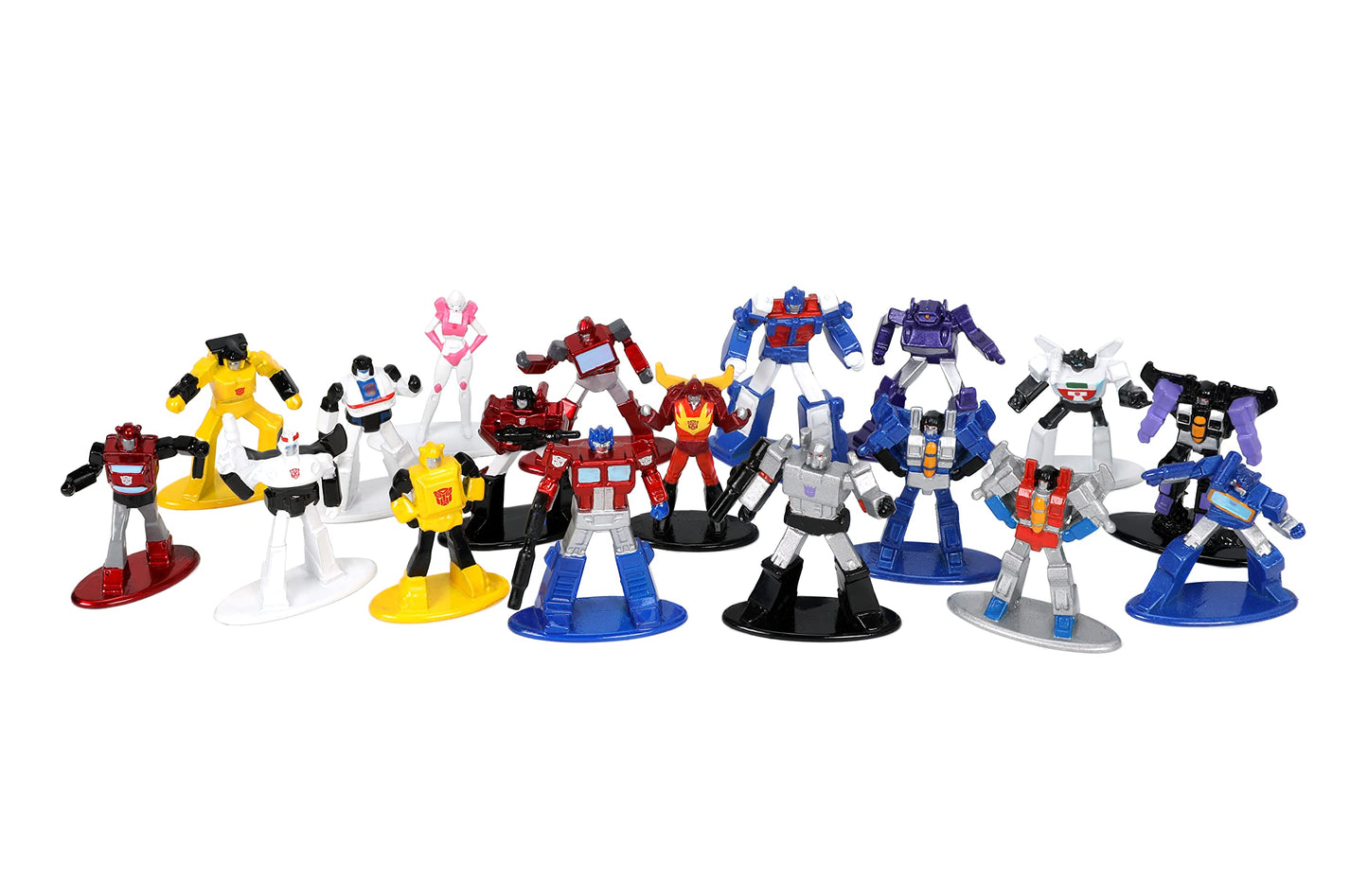 Jada Toys Transformers Nano METALFIGS 18 Pack - Multi-color Metal Collectibles, Model JNF33452