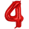 40 Inch 4 Red Number Balloons Mylar Foil Helium Digital Balloons Baby Shower 4St Birthday Party Decor Supplies