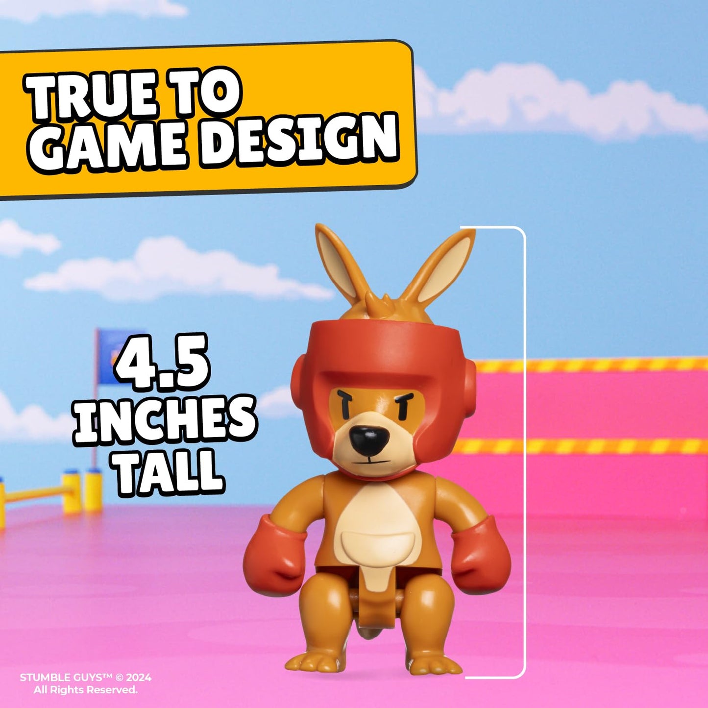Stumble Guys Series 2 | Articulated Action Figure - 4.5 Collectible Toy | 1-Pack Window Display Box with Hidden Stickers | 4 Unique Characters to Collect (Boxing Roo)