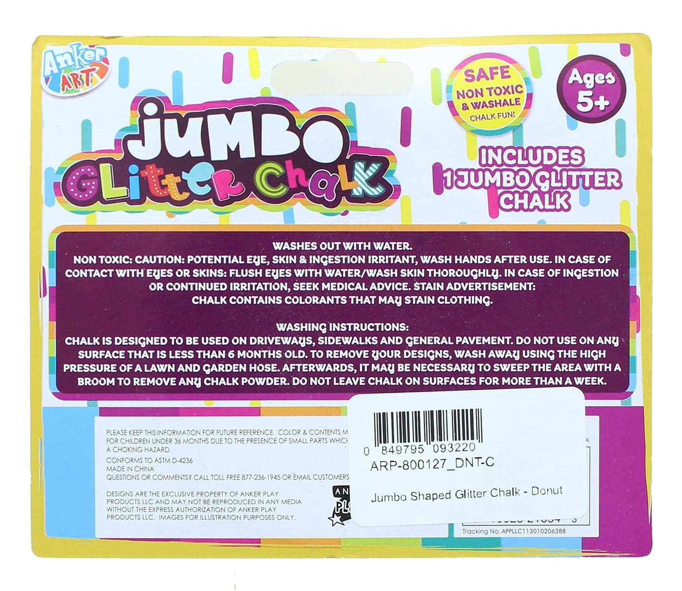 Anker Play Jumbo Shaped Glitter Sidewalk Chalk | Donut