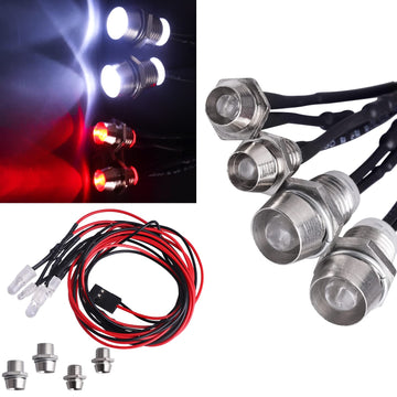 Hobbyfire Rc Car Lights 4Leds Light Kit Headlights Taillight For Traxxas Slash Arrma Axial Scx10 Redcat Losi Tamiya Hsp Hpi Rc4W