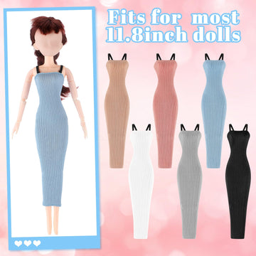 Fourluoo 6 Pcs Doll Clothes 11.8 Inch Doll Outfits Doll Sweet Outfits For Christmas Birthday Gift(Fashion Style)
