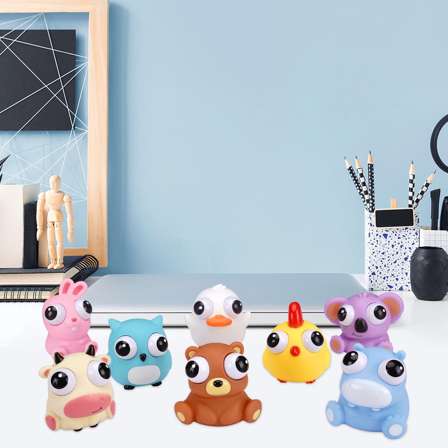 Sepco Animal Squeeze Toys With Pop Out Eyes Eye Popping Stress Relief Toy Balls Fun Fidget Gagdets For Kids Birthday Party Favor