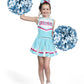 Spooktacular Creations Halloween Girl Cheerleader Costume  Celeste and Pink Cheer Uniform Set  Cute Cheerleading Outfit with Accessories for Halloween Dress-Up  High School Themed Party(L  10-12yrs)