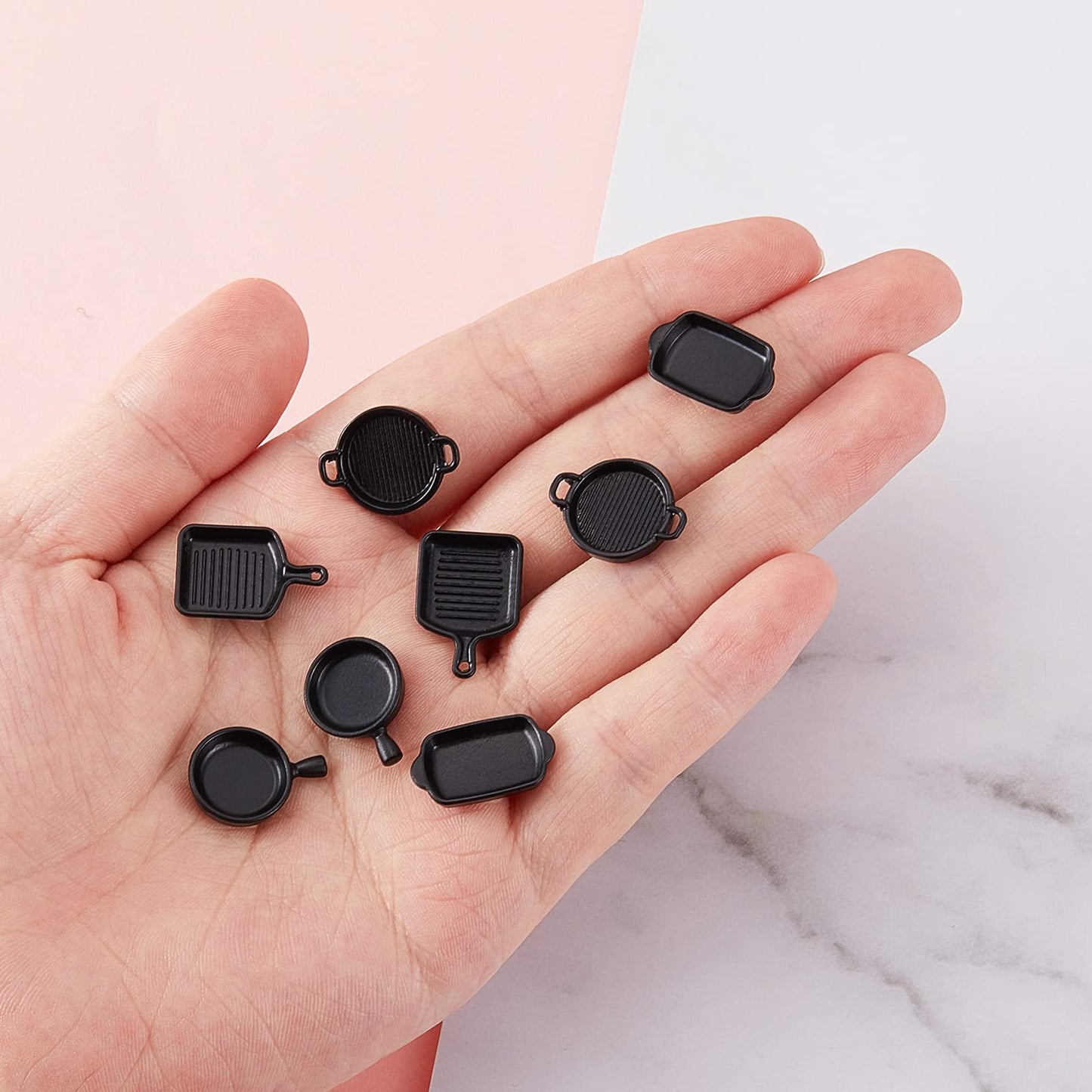 Skylety 8 Pcs Dollhouse Kitchen Accessories Dollhouse Metal Miniature Pots And Pans Mini Kitchen Stovetop Cookware Dollhouse Christmas Role Play Party Decoration Supplies
