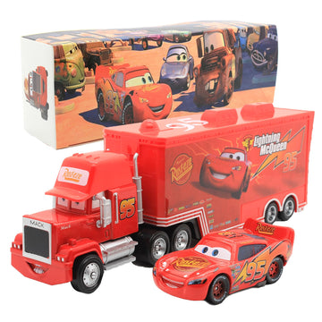 Svorufy Car 2 3 Toys, Truck And Car Set, Movie Car, Metal And Plastic Material, Children'S Christmas And Birthday Gifts (Mack Tr