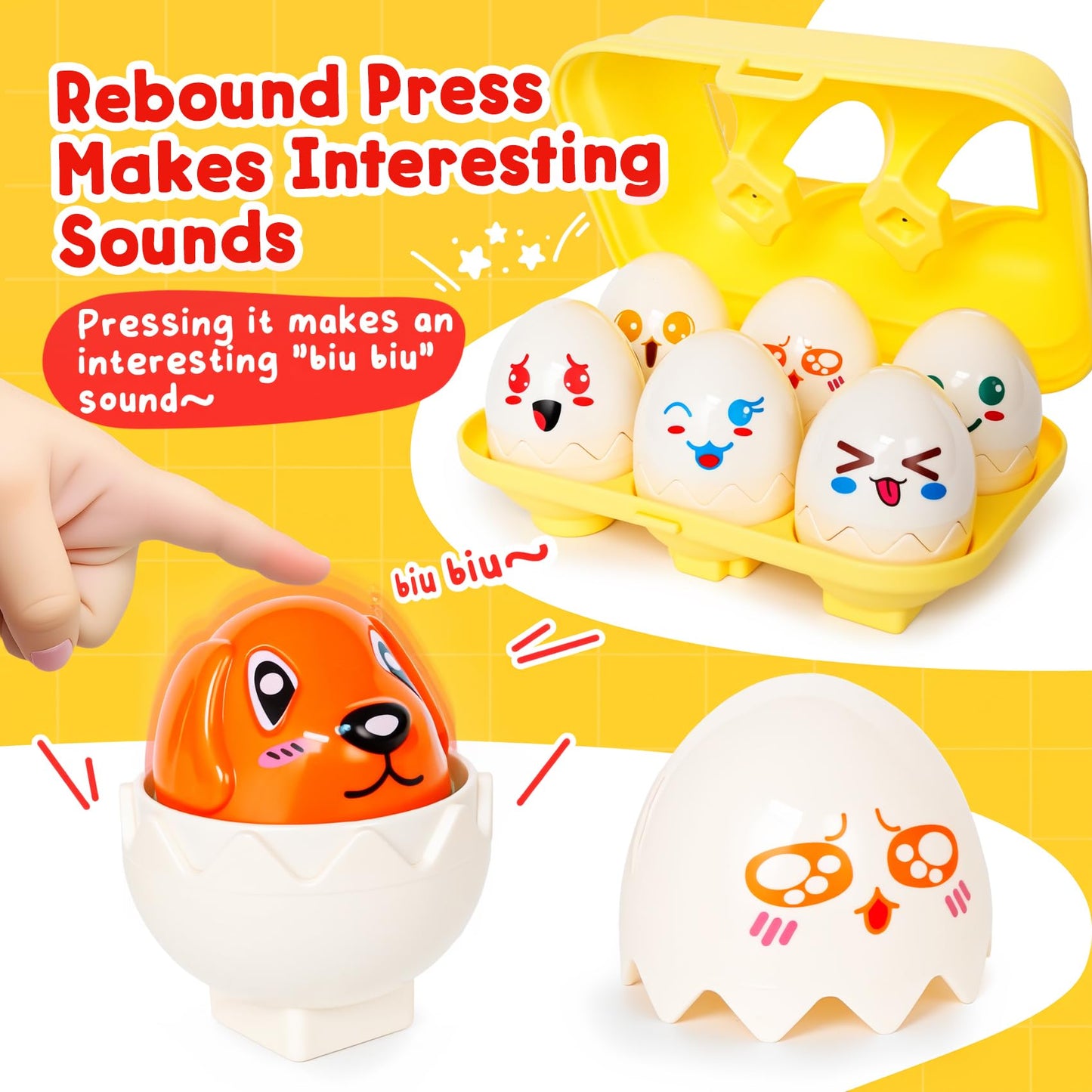Naodongli Easter Eggs,Montessori Fun Geometric Egg Toys For Toddlers 1-3,Early Learning Educational Fine Motor Shape Sorter Matc