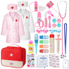 Doctor Kit for Toddlers 3-5, 37 Pcs Kids Doctors Play Set with 2 Costumes & Real Stethoscope, Doctor Toy Pretend Play Medical Se