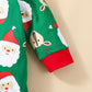 Fancyinn Infant Newborn Boy Girl Christmas Costume Xmas Long Sleeves Jumpsuit Elk Cosplay Zipper Romper Green Santa Claus 6-9Months