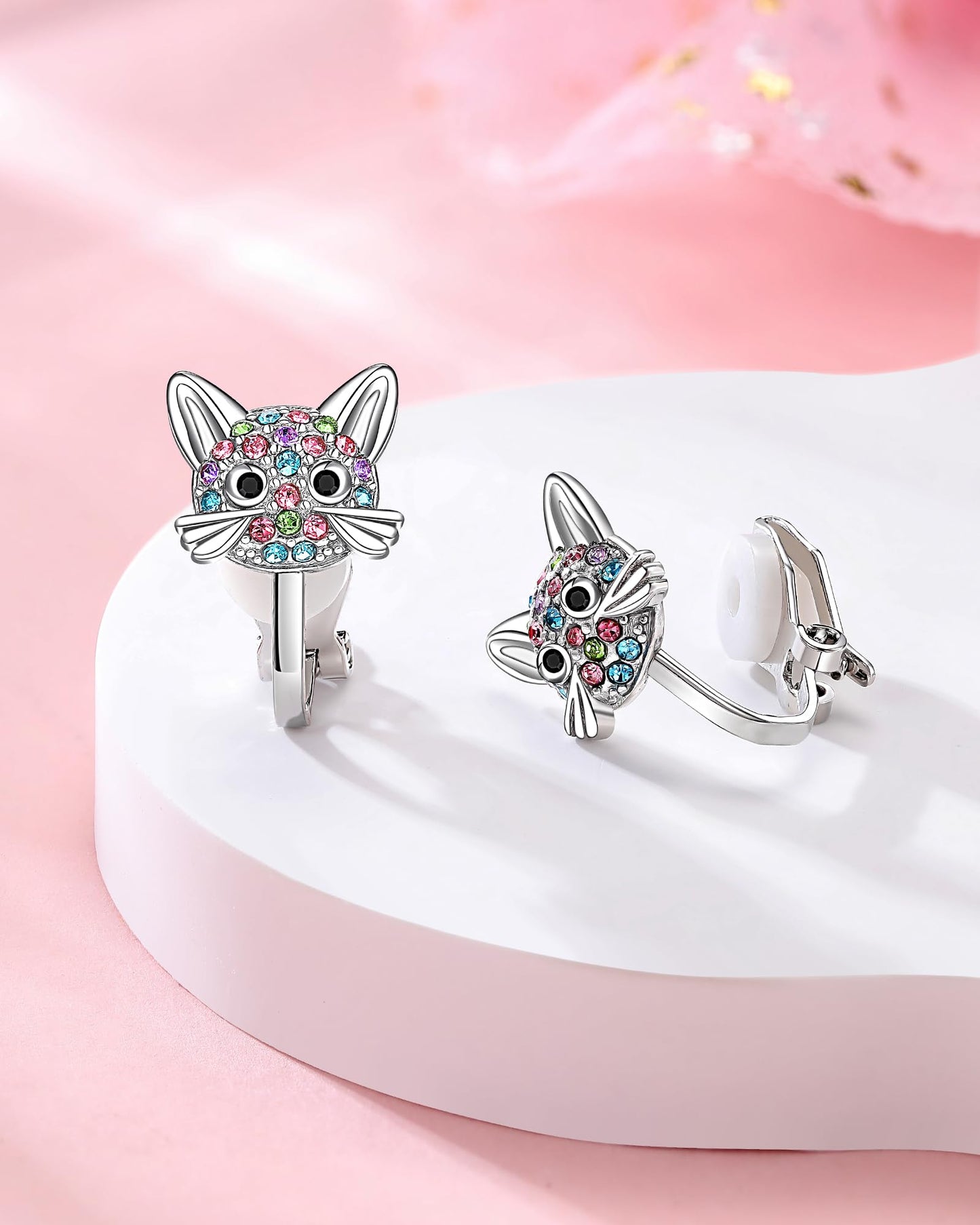 Orispre Cat Clip On Earrings For Girls Kids Daughter Gifts From Mom Birthday Valentines