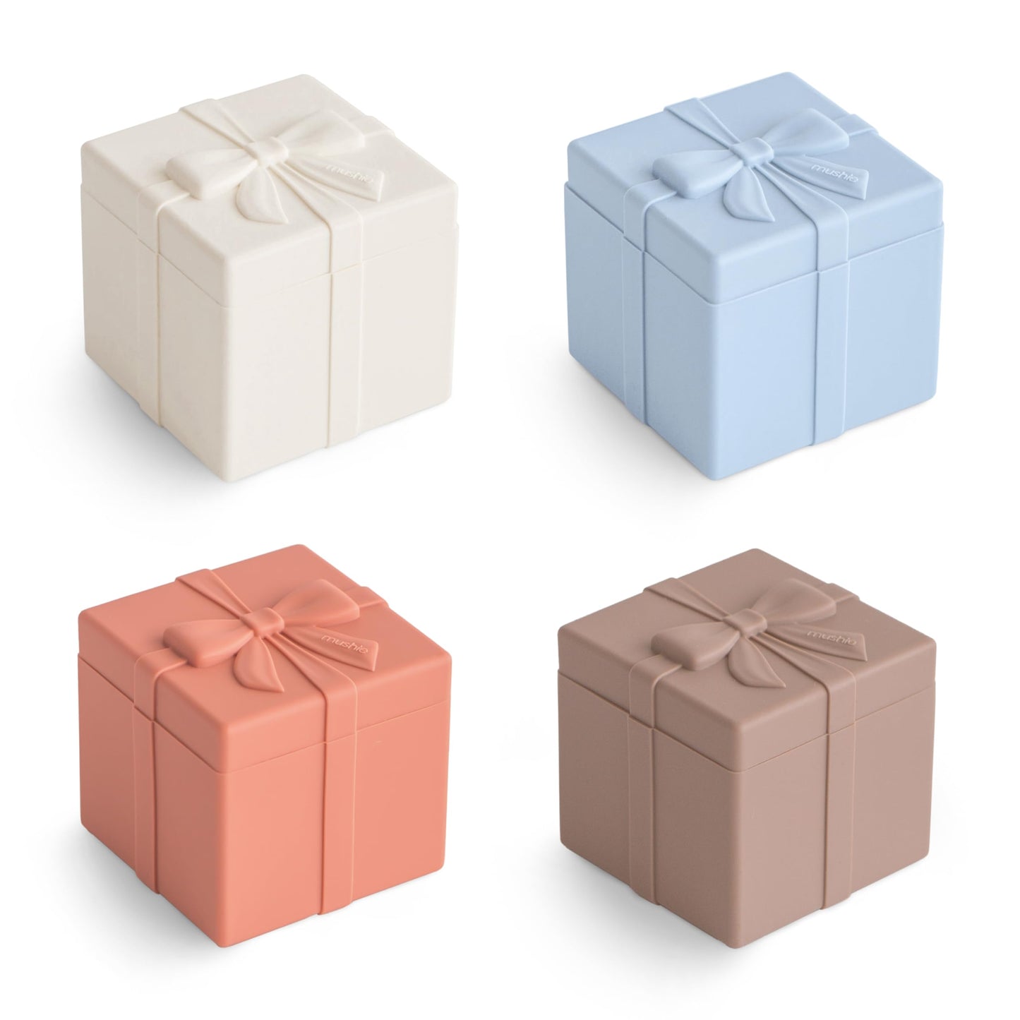 mushie Silicone Mix and Match Present Toy 4 Pack | Mold Free