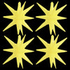 TONIFUL 4 Pcs 22inch 4D Light Yellow Explosion Star Mylar Balloons for Party Backdrop Christmas,New Year Birthday, Wedding Baby 