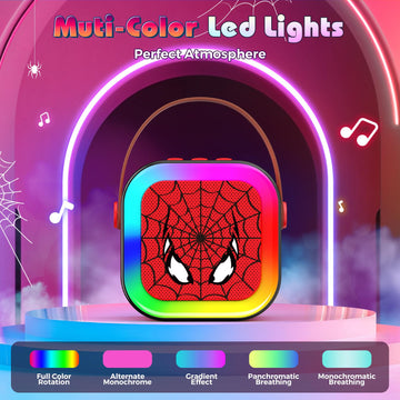 Led Karaoke Machine Toy: Mini Microphone For Kids 4 5 6 7 8 9 10 Year Old Boys Girls Toys Easter Birthday Gifts Portable Bluetoo