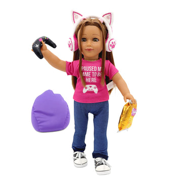 Playtime By Eimmie 18 Inch Doll Clothes - Gamer Girl Clothes, Shoes And Doll Accessories - Outfits Fit American, Generation & Si