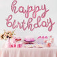 Toniful Light Pink Happy Birthday Balloons Banner,Cursive Happy Birthday Balloons Light Pink Birthday Decorations Light Pink Myl