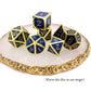 Haxtec Temperature Color Chaning Metal DND Dice Set Gold Blue Polyhedral D&D Dice for RPG Dungeons and Dragons-Gold Black Blue S