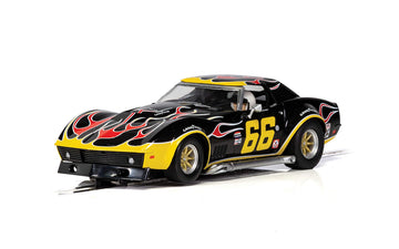 Scalextric Chevrolet Corvette #66 With Flames 1:32 Slot Race Car C4107