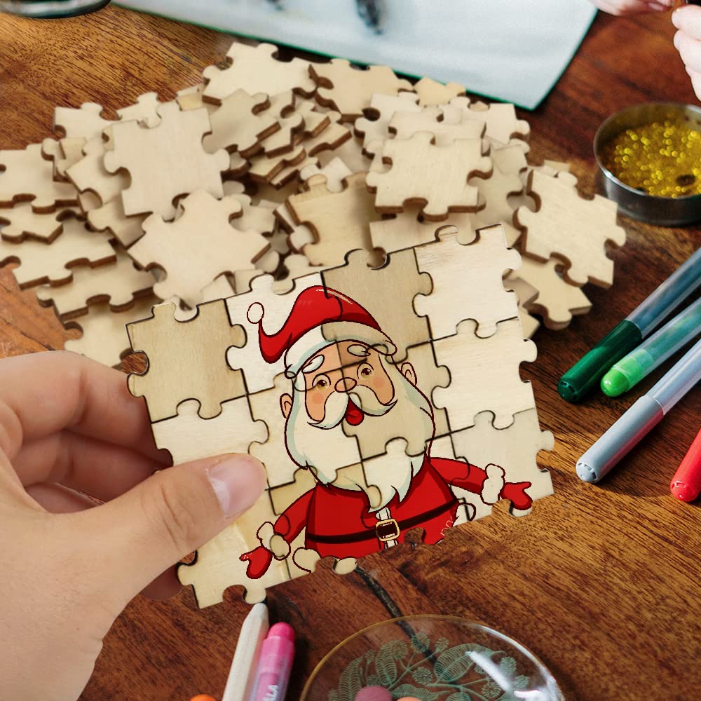 Uplama 300Pcs Blank Puzzles, Freeform Blank Puzzle Pieces Blank Wooden Puzzles Diy Jigsaw Puzzles Plain Puzzle Pieces For Crafts, Arts, Card Making (1.18' X 1.18')