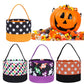 Leziazany Halloween Trick or Treat Bag Halloween Candy Bucket Fabric Tote Gift Candy Bag Candy Polka Dot Skull Pumpkin Stripe Ha