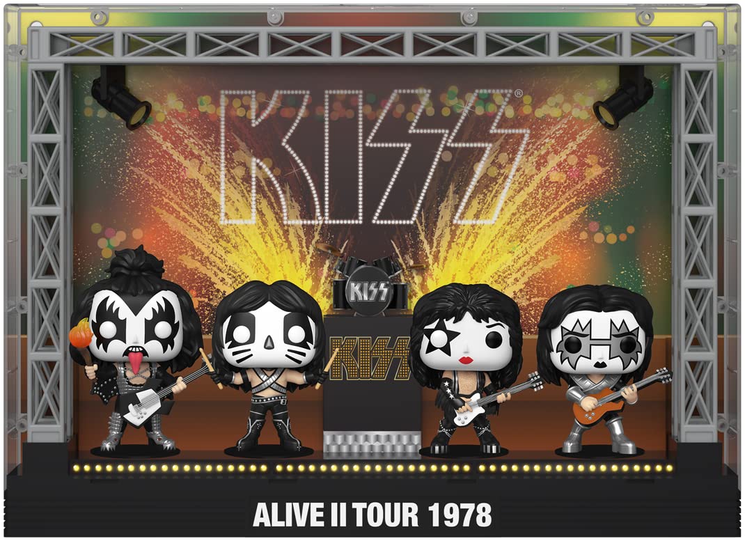 Funko POP! Moments DLX Vinyl Kiss Pack 4 Figurines, 9 cm, Multicolor, Model FUN67771