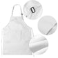 SATINIOR 8 Set Kids Apron and Chef Hat Set Kids Apron with 2 Pockets Adjustable for Boys Girl's Cooking Baking Painting (White,